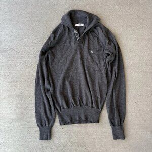 J.Lindeberg Men’s Merino Wool 1/4 Button Sweater Size Small Made in Romania